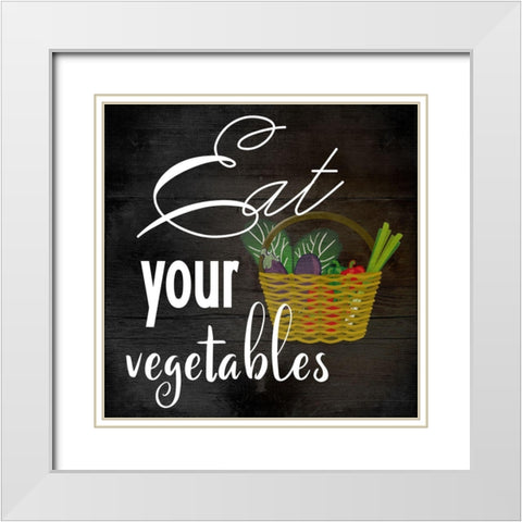 Eat Your Vegetables White Modern Wood Framed Art Print with Double Matting by Phillip, Jamie
