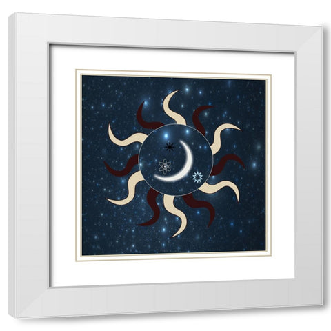 Moon and Sun White Modern Wood Framed Art Print with Double Matting by Phillip, Jamie
