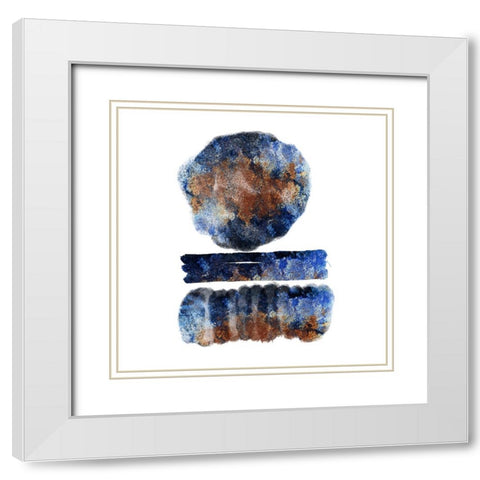 Blue Galaxy White Modern Wood Framed Art Print with Double Matting by Phillip, Jamie