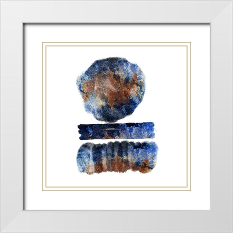 Blue Galaxy White Modern Wood Framed Art Print with Double Matting by Phillip, Jamie