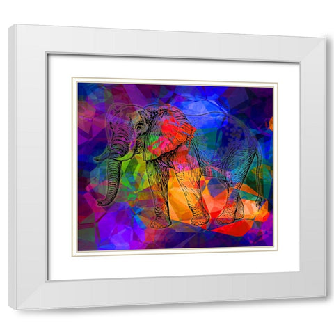 Elephant Dream White Modern Wood Framed Art Print with Double Matting by Phillip, Jamie