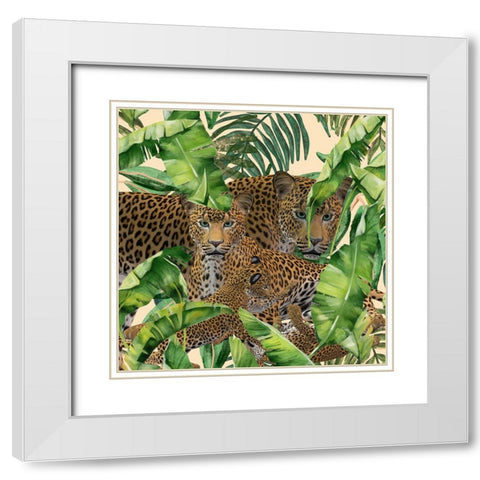 Friendly Jungle 3 White Modern Wood Framed Art Print with Double Matting by Phillip, Jamie