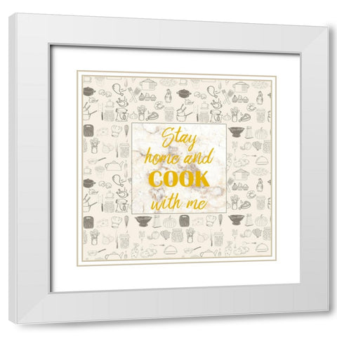 Romantic Chefs White Modern Wood Framed Art Print with Double Matting by Phillip, Jamie