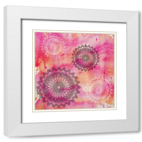 Pink Aroma White Modern Wood Framed Art Print with Double Matting by Phillip, Jamie