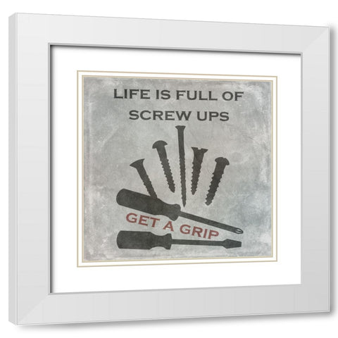 Get a Grip White Modern Wood Framed Art Print with Double Matting by Phillip, Jamie