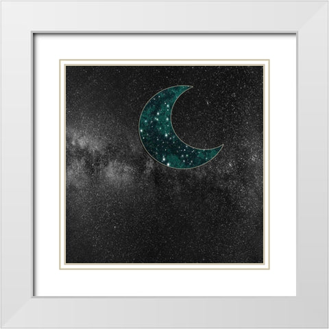 Moon Night White Modern Wood Framed Art Print with Double Matting by Phillip, Jamie