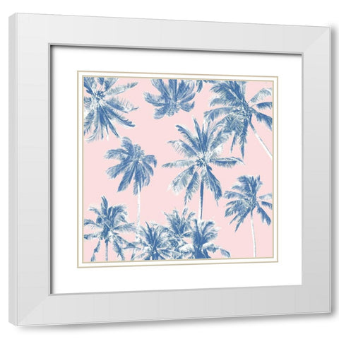 Tropico Dusk White Modern Wood Framed Art Print with Double Matting by Urban Road