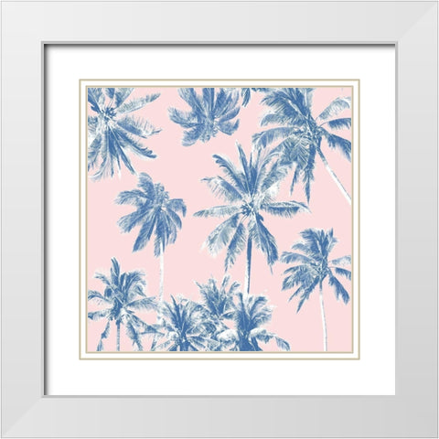 Tropico Dusk White Modern Wood Framed Art Print with Double Matting by Urban Road
