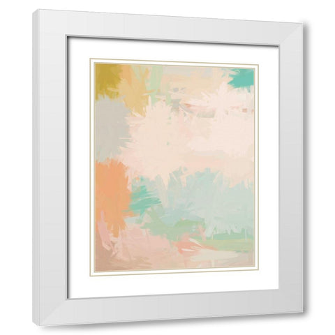Pastel Palms White Modern Wood Framed Art Print with Double Matting by Urban Road