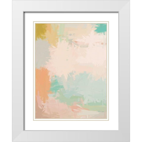 Pastel Palms White Modern Wood Framed Art Print with Double Matting by Urban Road