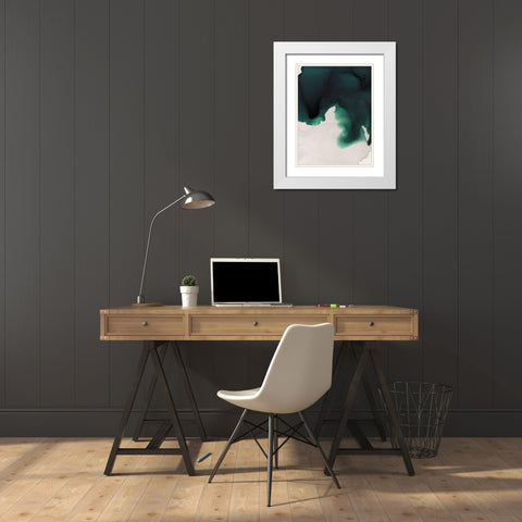 Swell Emerald White Modern Wood Framed Art Print with Double Matting by Urban Road