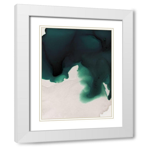 Swell Emerald White Modern Wood Framed Art Print with Double Matting by Urban Road