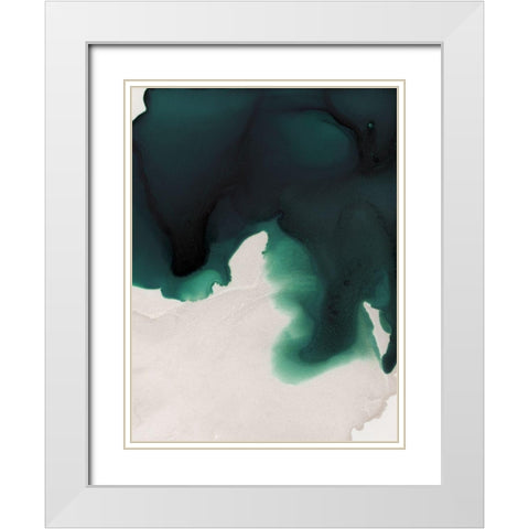 Swell Emerald White Modern Wood Framed Art Print with Double Matting by Urban Road