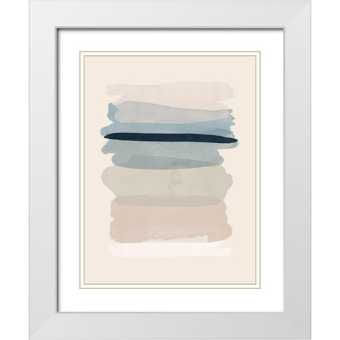 Lines in the Sand White Modern Wood Framed Art Print with Double Matting by Urban Road