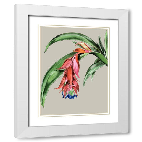 Crimson Bloom White Modern Wood Framed Art Print with Double Matting by Urban Road