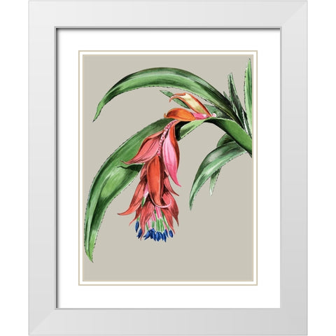 Crimson Bloom White Modern Wood Framed Art Print with Double Matting by Urban Road