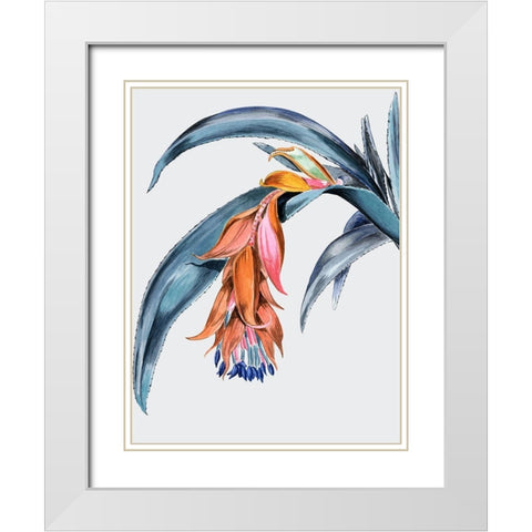 Crimson Bloom White Modern Wood Framed Art Print with Double Matting by Urban Road