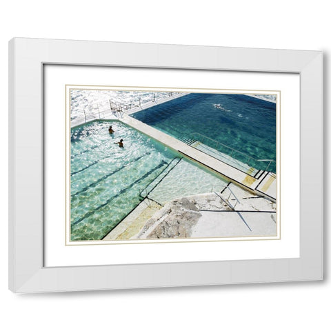 Bondi White Modern Wood Framed Art Print with Double Matting by Urban Road