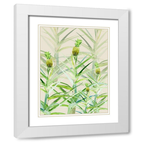 Jagged Little Ananas White Modern Wood Framed Art Print with Double Matting by Urban Road