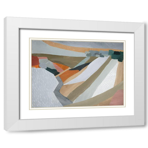Glass House Mountains White Modern Wood Framed Art Print with Double Matting by Urban Road