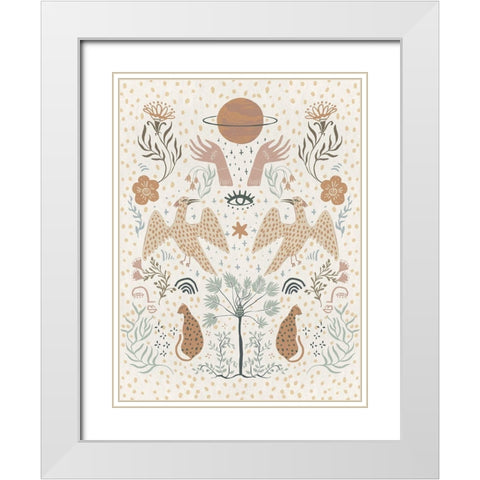 Cosmic Creatures White Modern Wood Framed Art Print with Double Matting by Urban Road