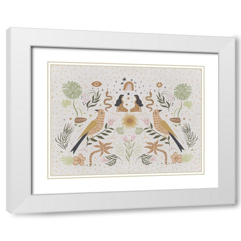 Songbird Salutations White Modern Wood Framed Art Print with Double Matting by Urban Road