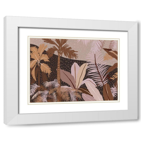Dark Tropics White Modern Wood Framed Art Print with Double Matting by Urban Road