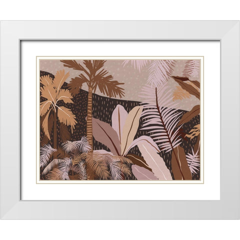 Dark Tropics White Modern Wood Framed Art Print with Double Matting by Urban Road