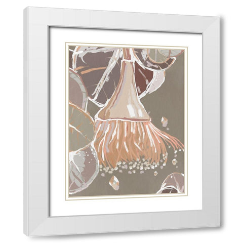 Peach Flowering Gum White Modern Wood Framed Art Print with Double Matting by Urban Road