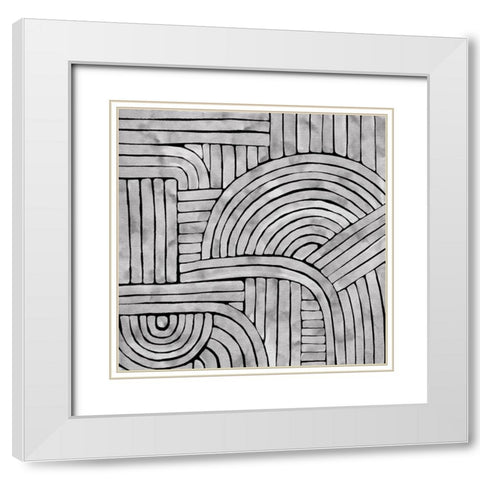 Roaming White Modern Wood Framed Art Print with Double Matting by Urban Road