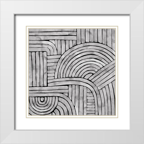 Roaming White Modern Wood Framed Art Print with Double Matting by Urban Road