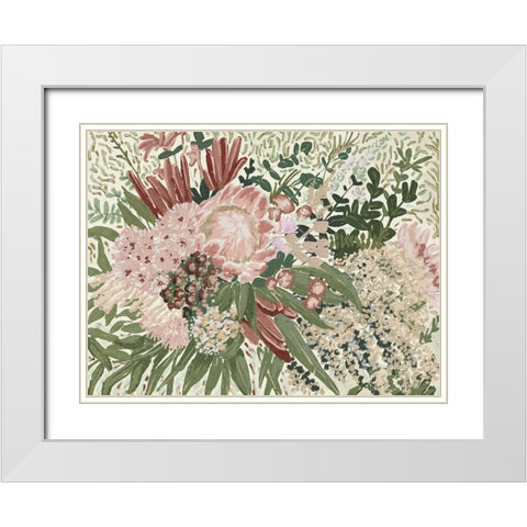 Telopea II White Modern Wood Framed Art Print with Double Matting by Urban Road