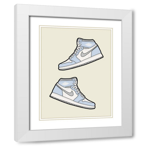 Wings White Modern Wood Framed Art Print with Double Matting by Urban Road