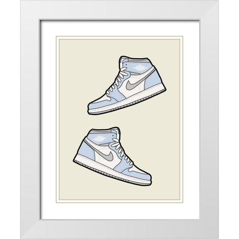 Wings White Modern Wood Framed Art Print with Double Matting by Urban Road