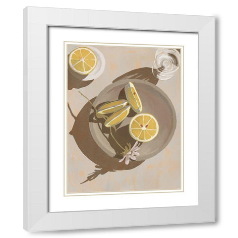 Lemon Yellow White Modern Wood Framed Art Print with Double Matting by Urban Road