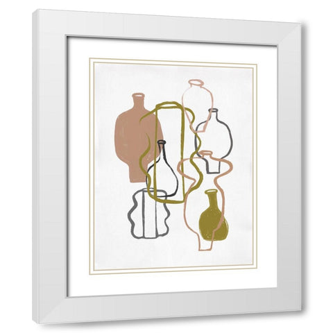 Open Air Market I White Modern Wood Framed Art Print with Double Matting by Marrakech