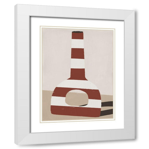 Marhba I White Modern Wood Framed Art Print with Double Matting by Marrakech