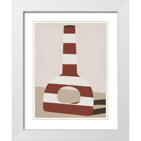 Marhba I White Modern Wood Framed Art Print with Double Matting by Marrakech