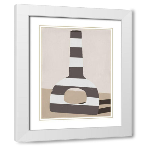 Marhba II White Modern Wood Framed Art Print with Double Matting by Marrakech