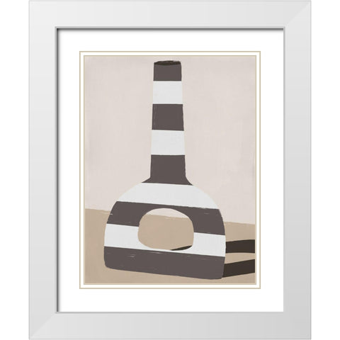 Marhba II White Modern Wood Framed Art Print with Double Matting by Marrakech