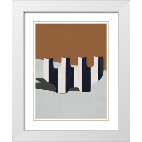 Dunes White Modern Wood Framed Art Print with Double Matting by Marrakech