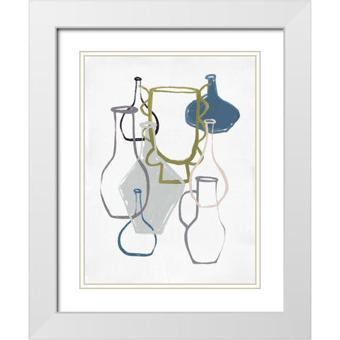 Open Air Market V White Modern Wood Framed Art Print with Double Matting by Marrakech