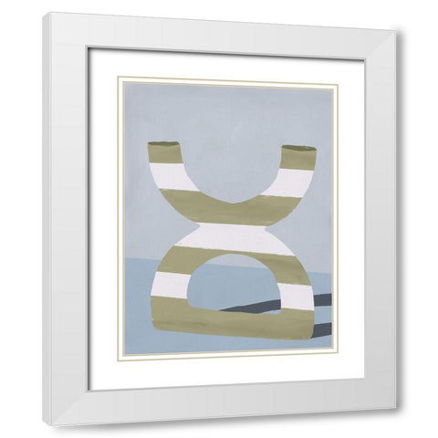 Curves II White Modern Wood Framed Art Print with Double Matting by Marrakech