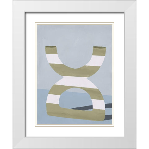 Curves II White Modern Wood Framed Art Print with Double Matting by Marrakech