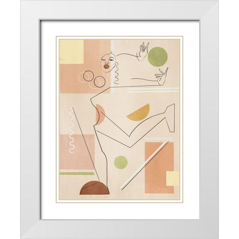 Dancer White Modern Wood Framed Art Print with Double Matting by Urban Road