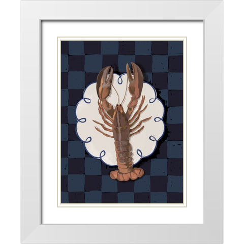 Freshwater Deep Blue White Modern Wood Framed Art Print with Double Matting by Urban Road