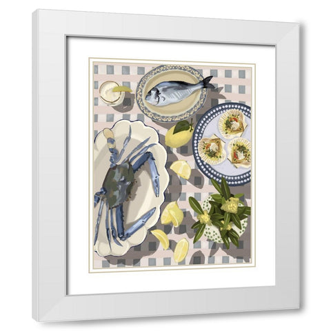 Sunset Feast White Modern Wood Framed Art Print with Double Matting by Urban Road