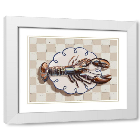 Alfresco Dinner Red White Modern Wood Framed Art Print with Double Matting by Urban Road