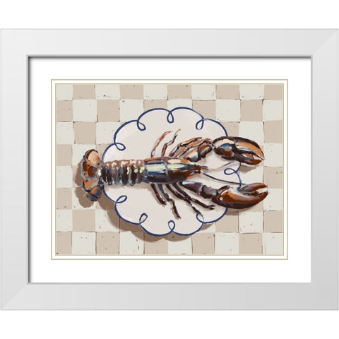 Alfresco Dinner Red White Modern Wood Framed Art Print with Double Matting by Urban Road