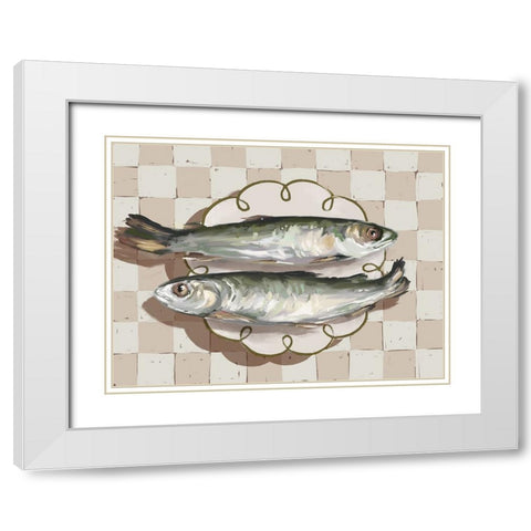 Catch of the Day Neutral White Modern Wood Framed Art Print with Double Matting by Urban Road